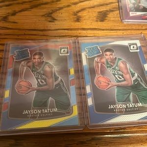 Two jayson Tatum Optic rated rookies